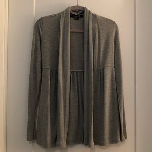 Gray open front cardigan